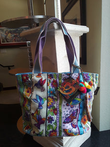 Butterfly floral medium tote