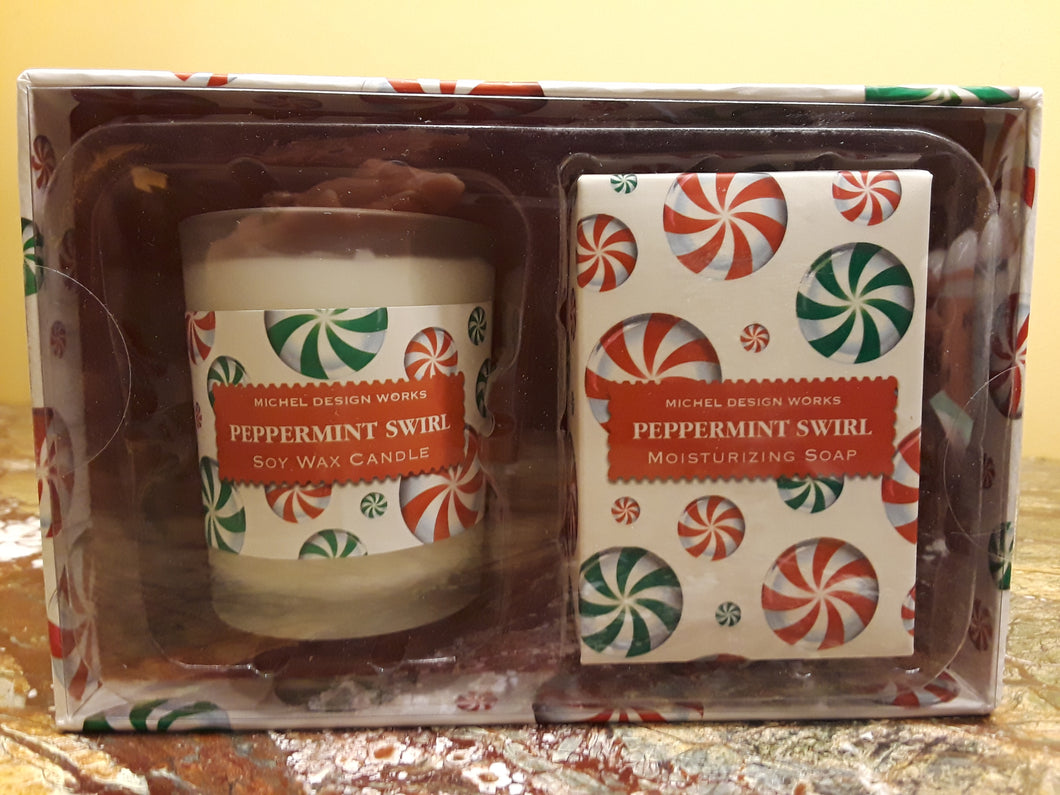 peppermint candle and soap set